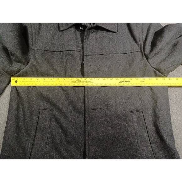 Merona Mens Black Wool Peacoat Jacket Winter Coat Large - Picture 10 of 16